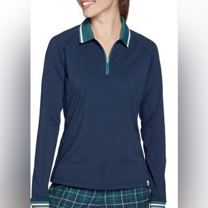 Lady hagen womens pullover top long sleeve tennis golf size L navy blue NWOT